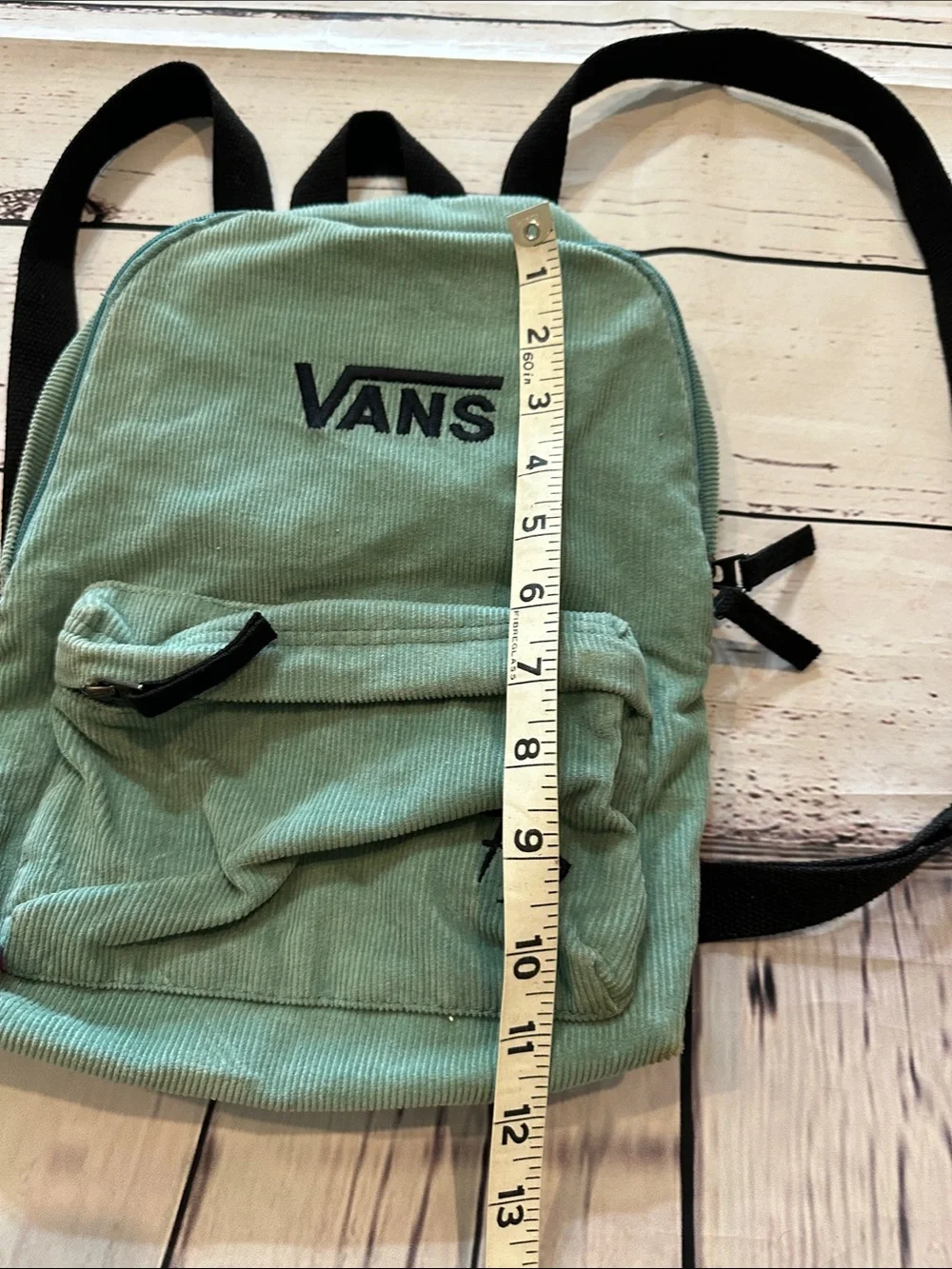 Vans Corduroy Backpack in Sage Green with Black Logo